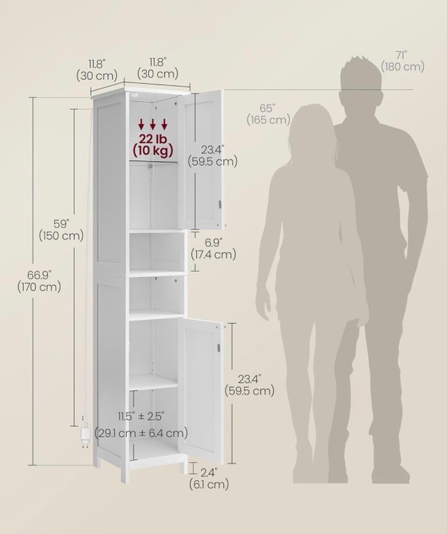 New Tall Slim Storage Cabinet with Lights - UBBC566W02 - photo 2
