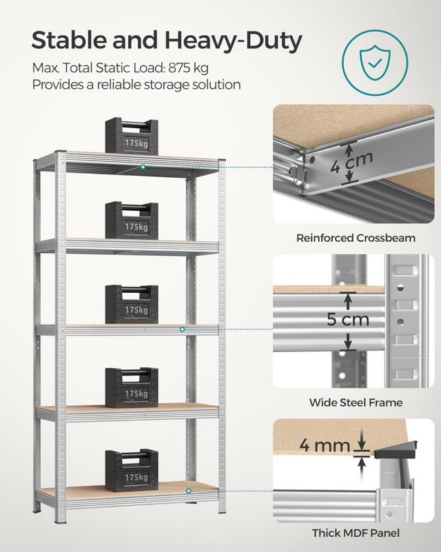 New 5-Tier Heavy-Duty Steel Shelving Unit UGLR040E02 - photo 3