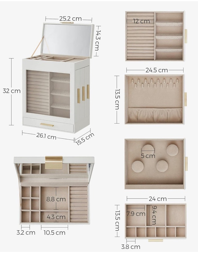 New Jewelry Organizer Box 6.1x10.3x12.6 Inches UJBC162W01 - photo 3