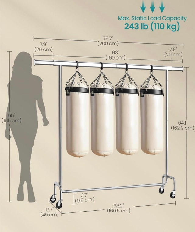 New Heavy-Duty Clothes Rack with Wheels UHSR176E01 - photo 2