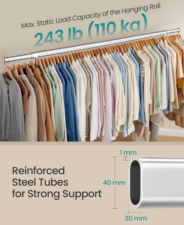New Heavy-Duty Clothes Rack with Wheels UHSR176E01 - photo 3
