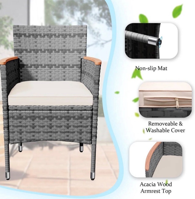 CALLAN Patio Chairs w/ Cushions - New