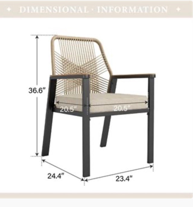 ALPHAMARTS Patio Rattan Dining Chairs - New