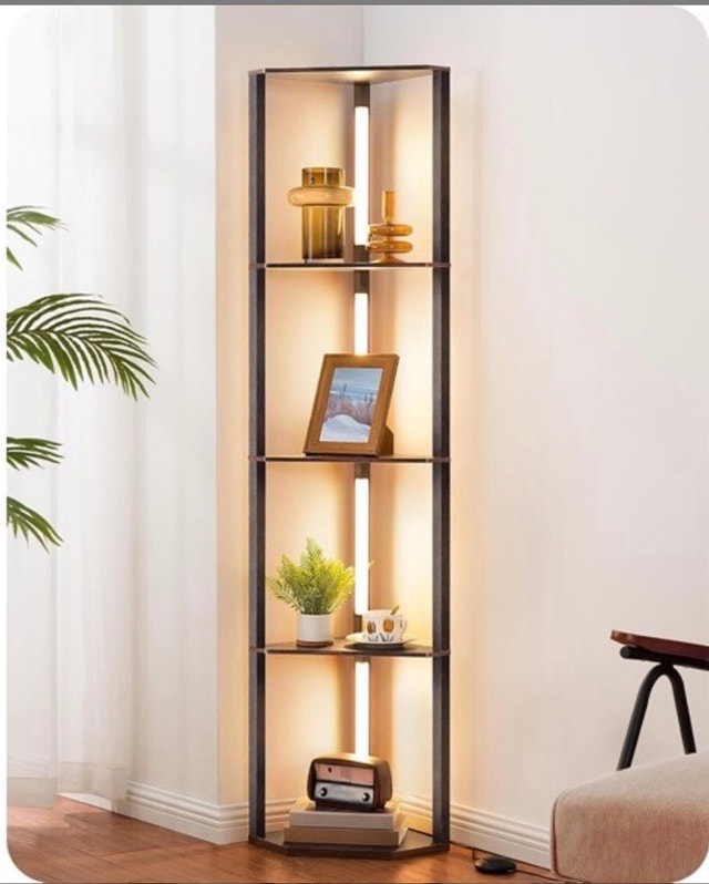 EDISHINE 64" Corner Shelf Floor Lamp