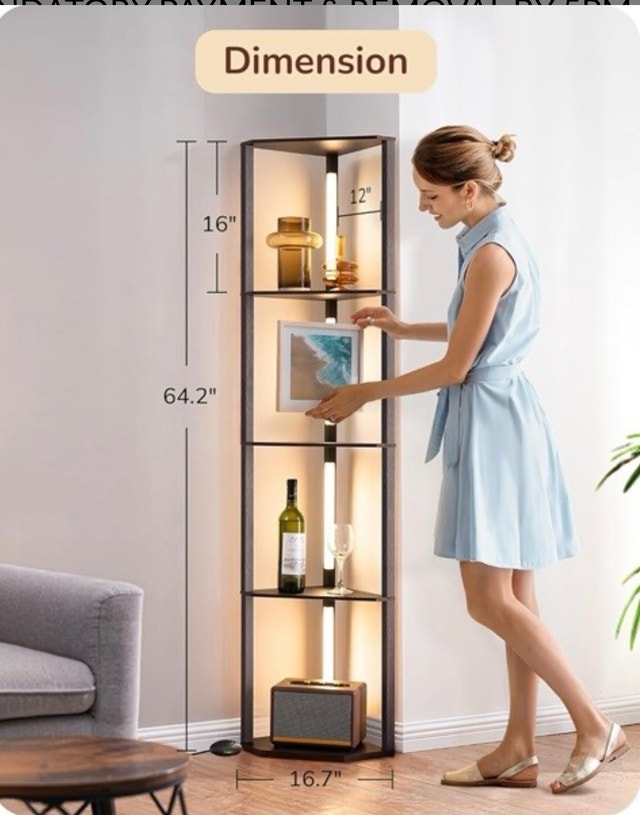 EDISHINE 64" Corner Shelf Floor Lamp - photo 2