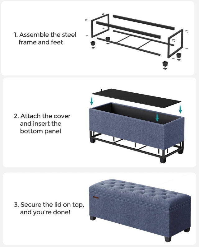 New Ottoman Bench with Legs - 660 lb Capacity - photo 4