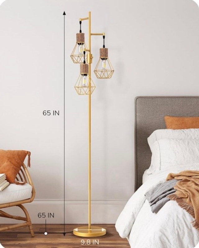EDISHINE Dimmable Floor Lamp 65" - Gold Industrial Style - photo 2