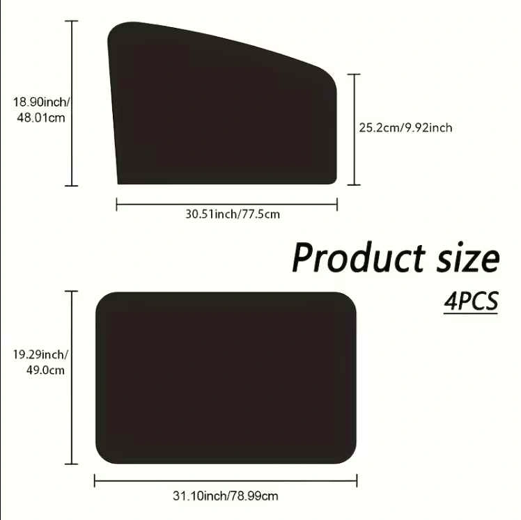 Car Window Sun Shades – 4 Piece Set - photo 2