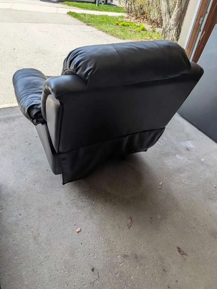 Black Leather Recliner Sofa Chair - photo 5