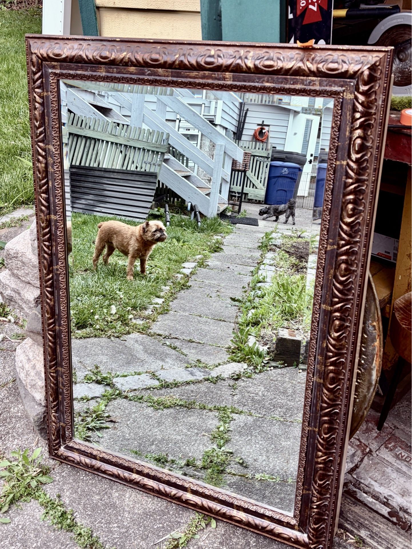 Solid wood decorative mirror