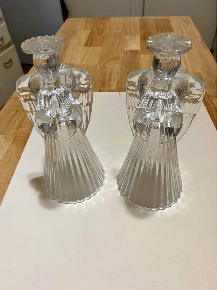 Set of 2 Angel Tapered Candle Holders