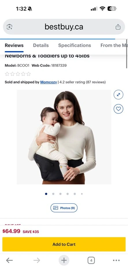 Momcozy Hip Carrier - photo 2