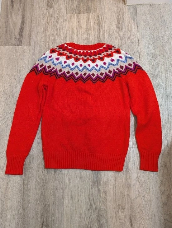 Old Navy Red Fair Isle Crewneck Sweater - Size Small Women's - photo 2