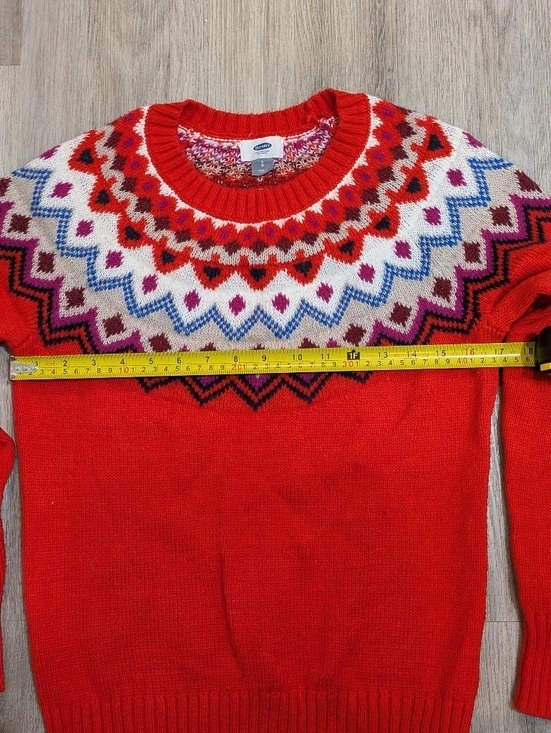 Old Navy Red Fair Isle Crewneck Sweater - Size Small Women's - photo 4