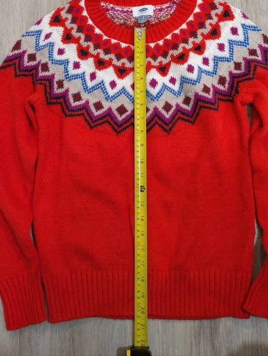 Old Navy Red Fair Isle Crewneck Sweater - Size Small Women's - photo 5