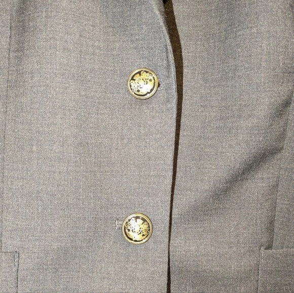 Talula Dark Gray Women's Blazer with Gold Buttons - Size 2 - photo 3