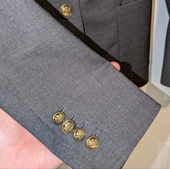 Talula Dark Gray Women's Blazer with Gold Buttons - Size 2 - photo 4