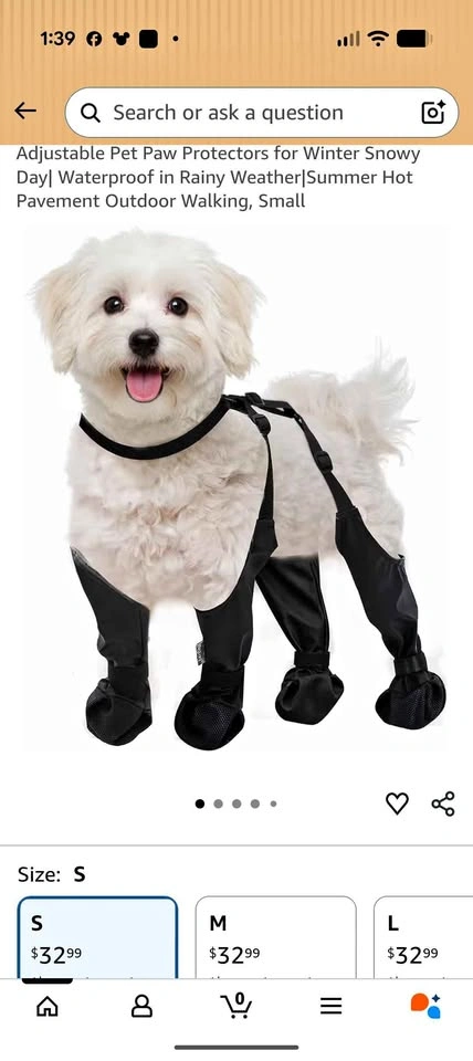 Dog Boots with Suspenders - Size Small