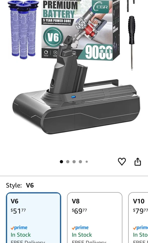 Dyson V6 – Refurbished with MASSIVE 9000mAh Battery Upgrade - photo 3