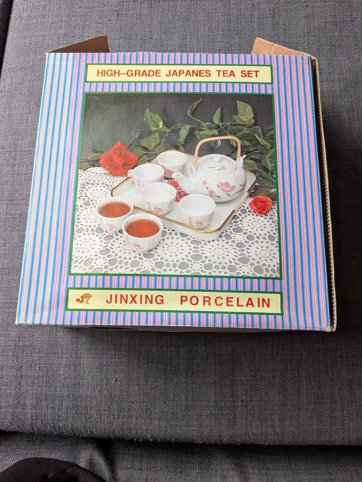 NEW Vintage Jinxing Porcelain Tea Set - 7 Pieces with Tray - photo 2