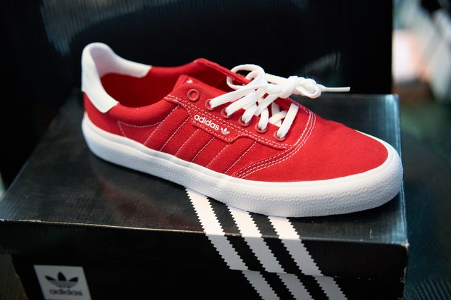 Red Adidas Canvas Skate Shoes - Size 8