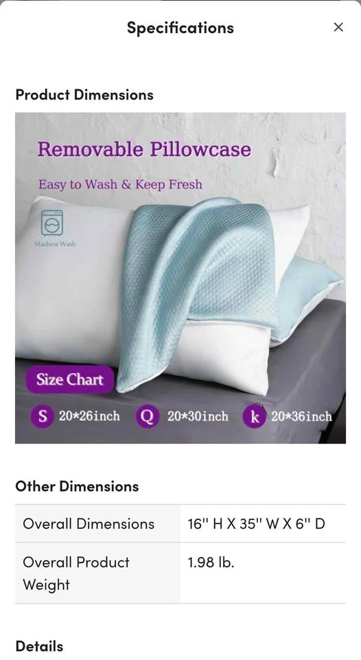 Queen Size Memory Foam Pillows (Set of 2) - photo 4