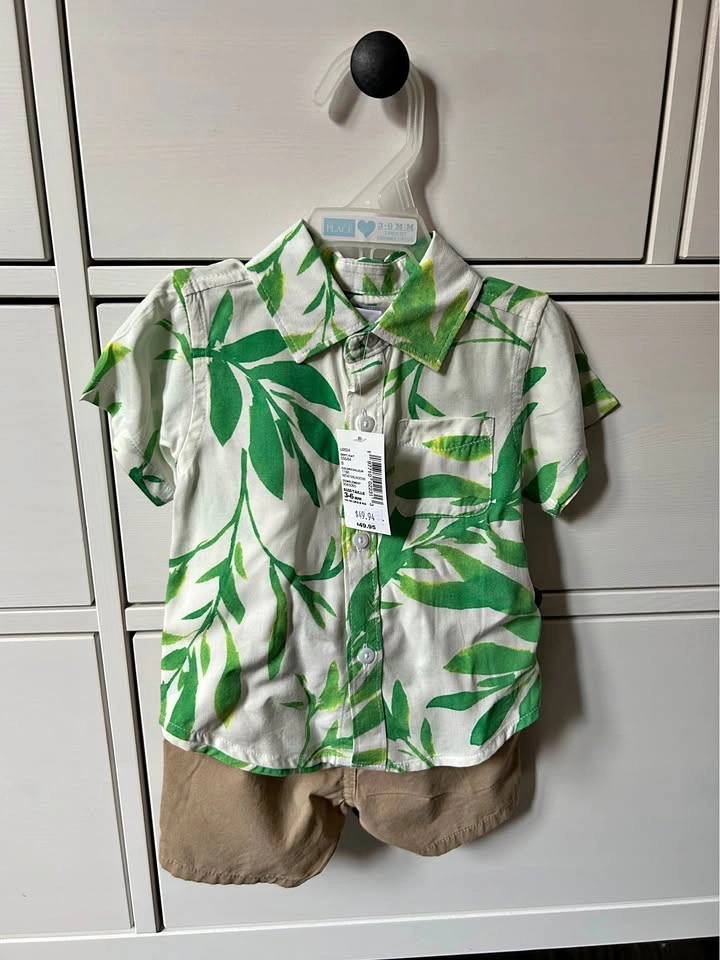 Baby Boy The Children's Place 3-6m Tropical Leaf Set