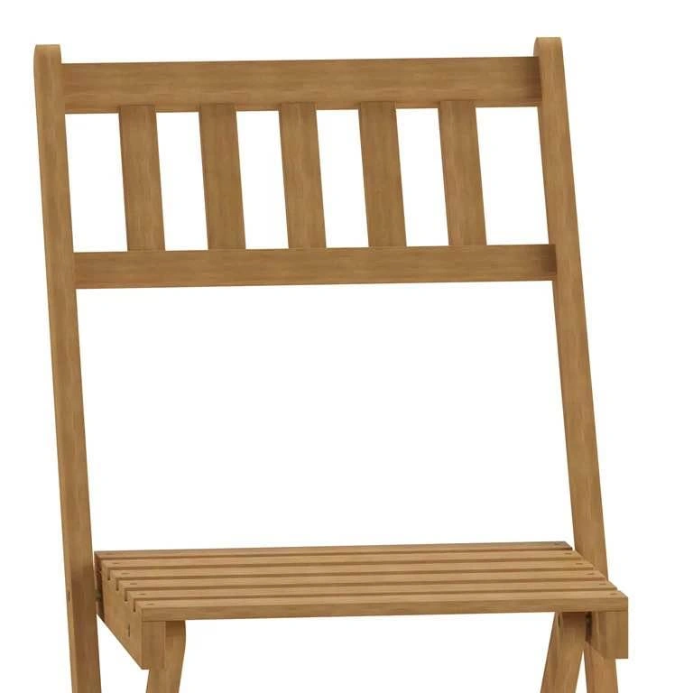 Martindale Acacia Wood Folding Bistro Chairs, Natural (Qty: 4) - photo 4