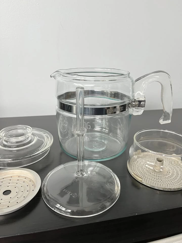 1950-60s Pyrex 7756 6-Cup Flameware Coffee Percolator - photo 2