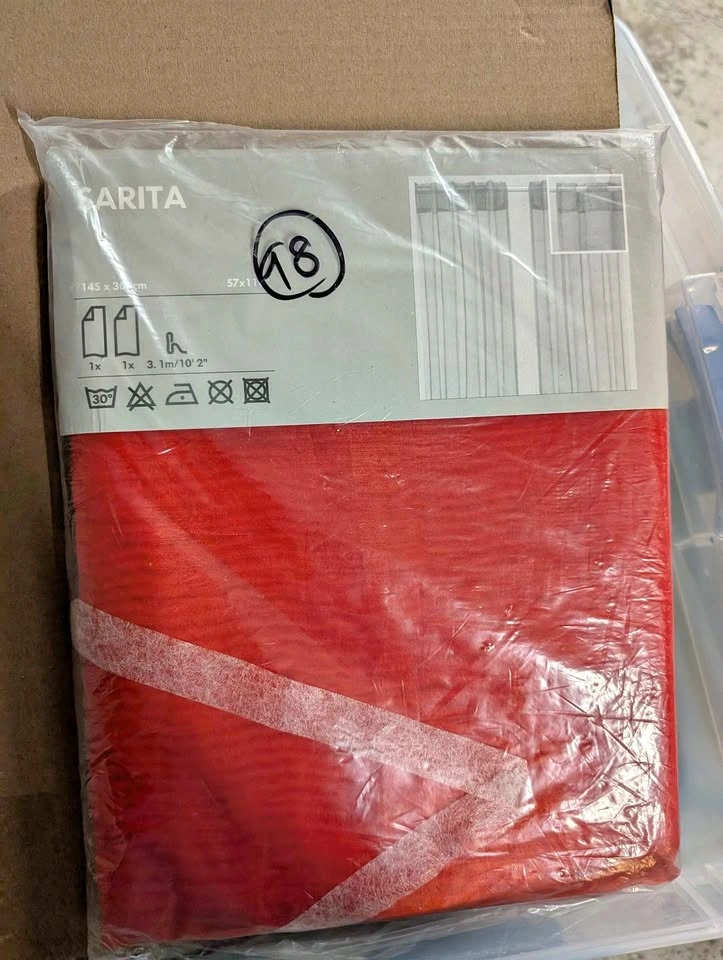 NEW IKEA red sheer SARITA curtains m
