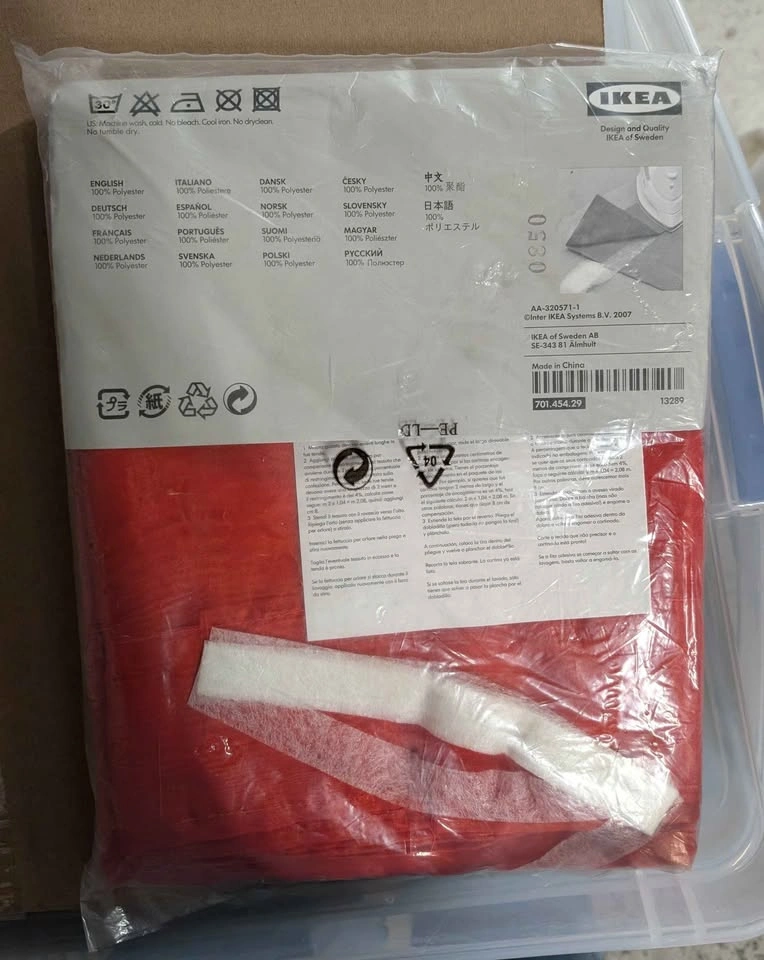 NEW IKEA red sheer SARITA curtains m - photo 2