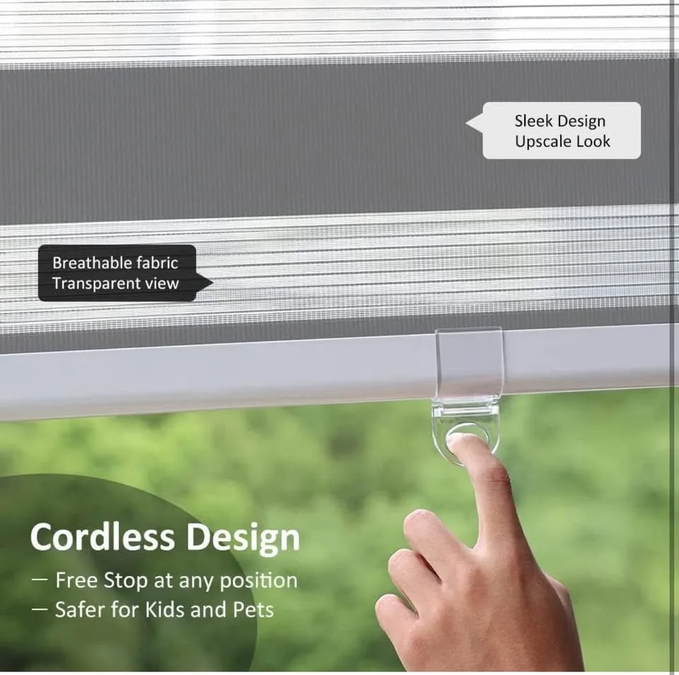 LUCKUP Cordless Zebra Blinds Roller Shades for Window image indicator(3)