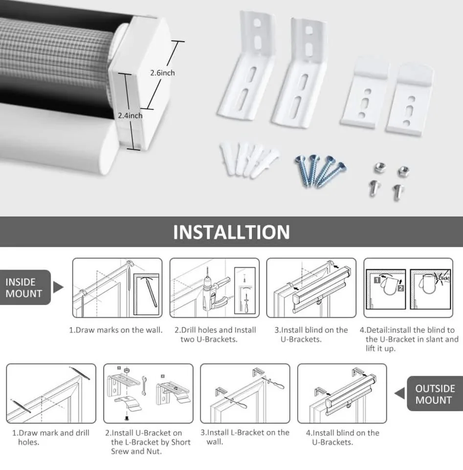 LUCKUP Cordless Zebra Blinds Roller Shades for Window image indicator(7)