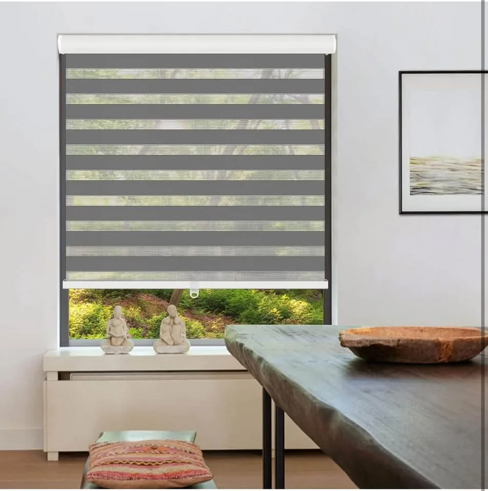 LUCKUP Cordless Zebra Blinds Roller Shades for Window image indicator(8)