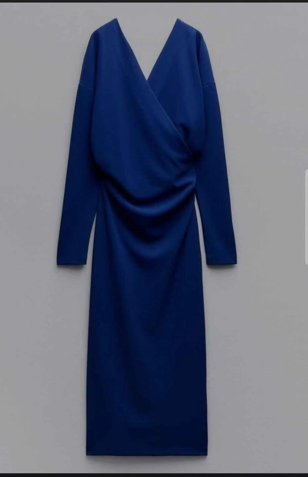 Brand New Zara Wrap Neck Draped Dress - Medium - photo 2