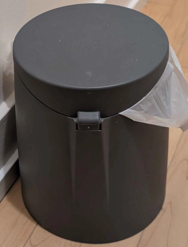 Compact plastic garbage bin - grey - photo 4