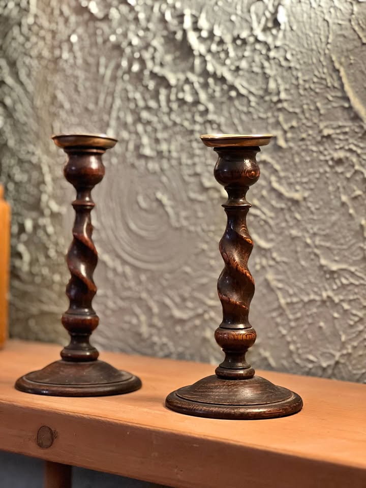 Antique Barley Twist Candlesticks