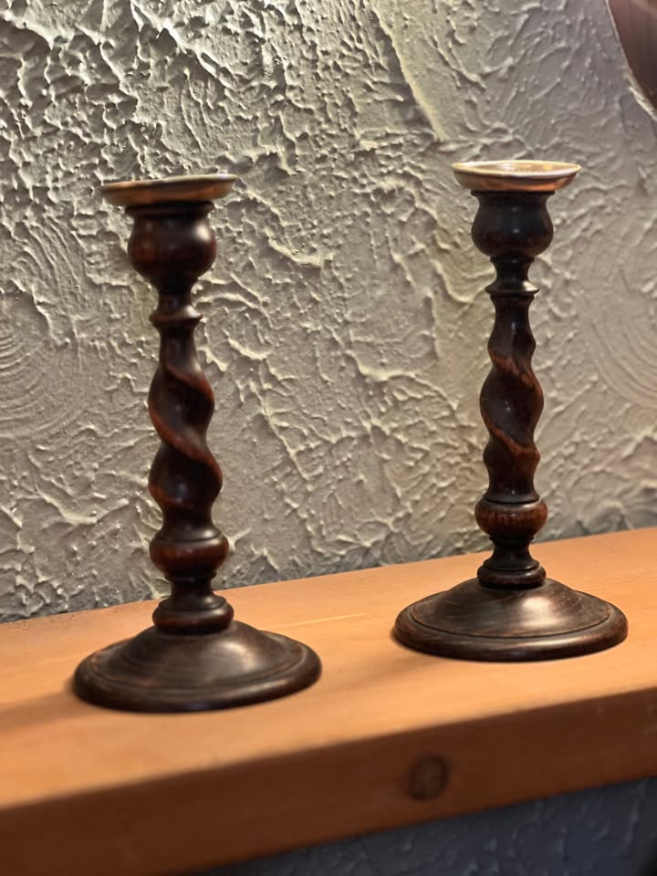 Antique Barley Twist Candlesticks - photo 3