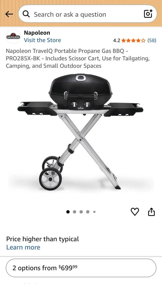 Napoleon TravelQ PRO285X-BK Portable Propane BBQ w/ Scissor Cart - photo 5