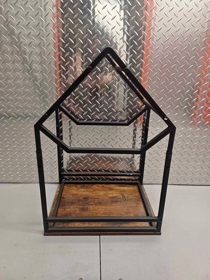 Metal & Wood Geometric Display Shelf