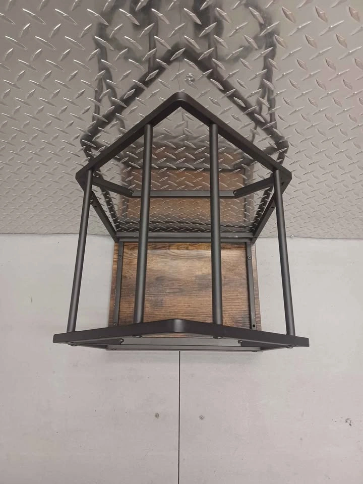 Metal & Wood Geometric Display Shelf - photo 2