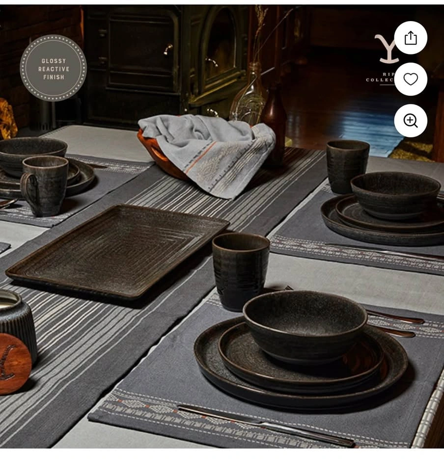 Yellowstone Rip 12-Piece Ceramic Dinnerware Set - photo 2