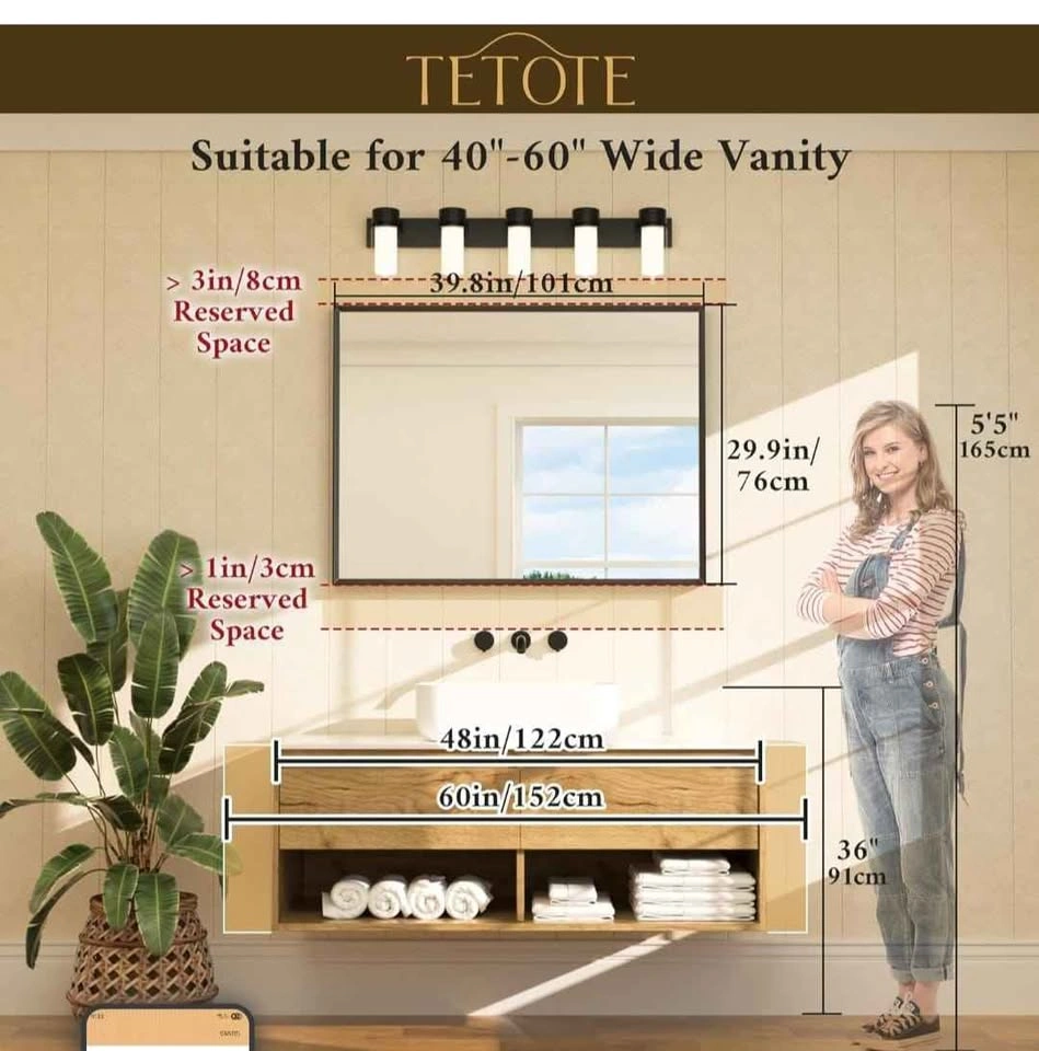 Gold Mirror 40 x 30 Beveled Rectangle Metal Vanity Mirror - photo 2
