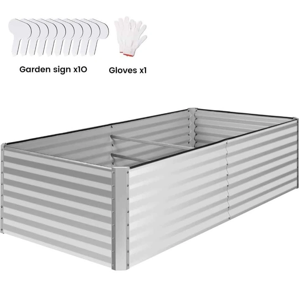 Brand New 8x4x2 FT Galvanized Raised Garden Bed - Silver - photo 5