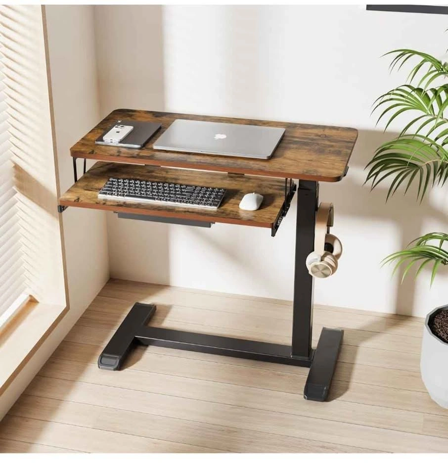 Adjustable Overbed Table with Wheels - Walnut - photo 5