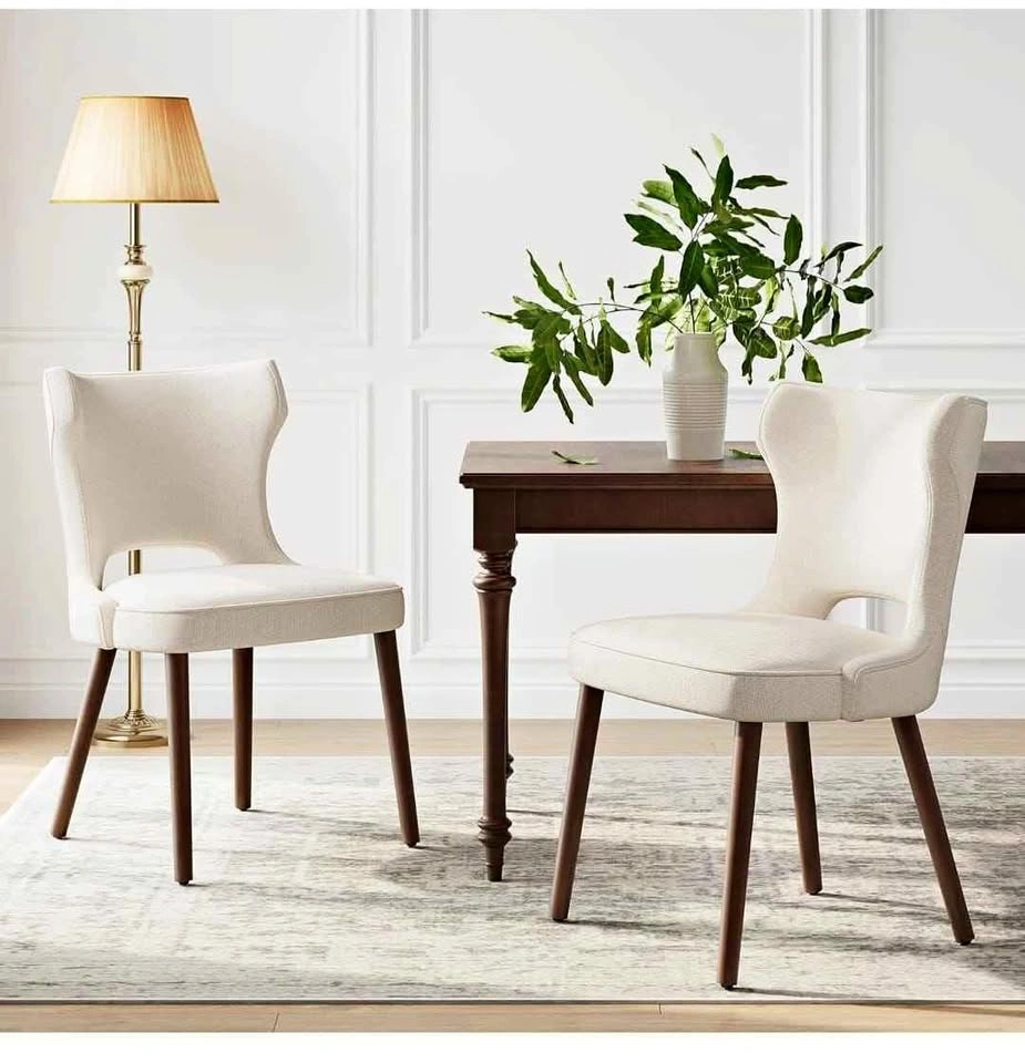 Brand New Upholstered Dining Chairs (Set of 2) - Beige Fabric