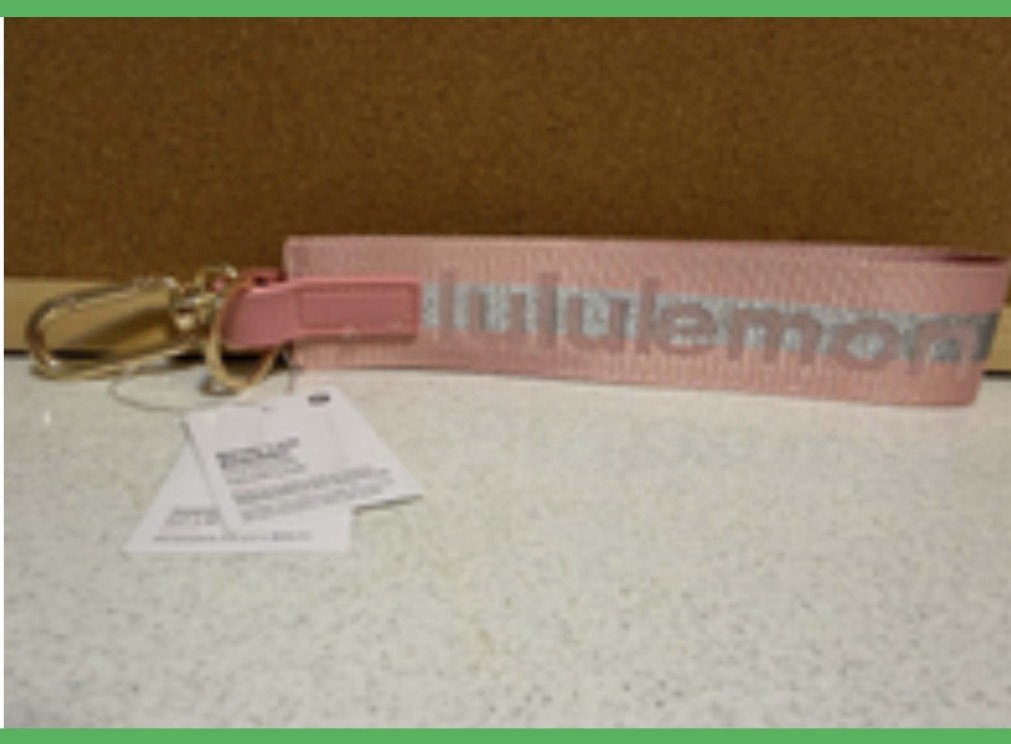 Lululemon Pink Silver Logo Key Chain for Women