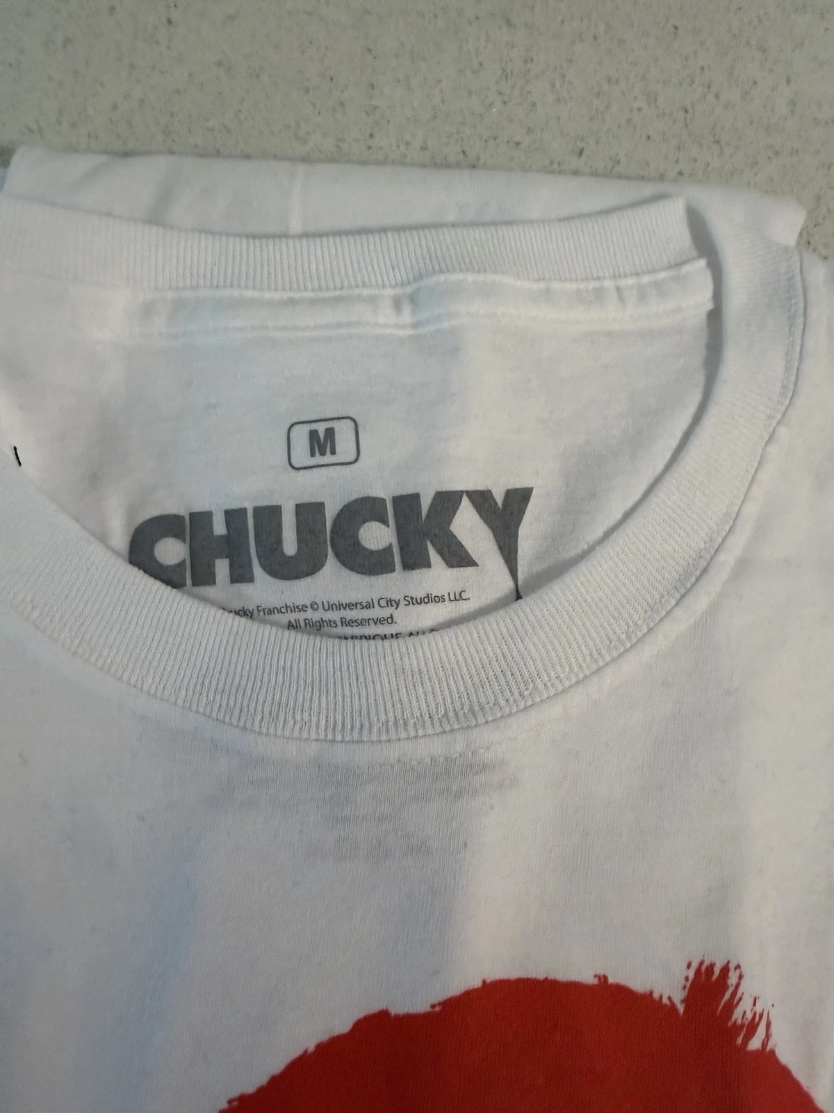 Chucky You Are So Dead Graphic Print Men's M White Long Sleeve T