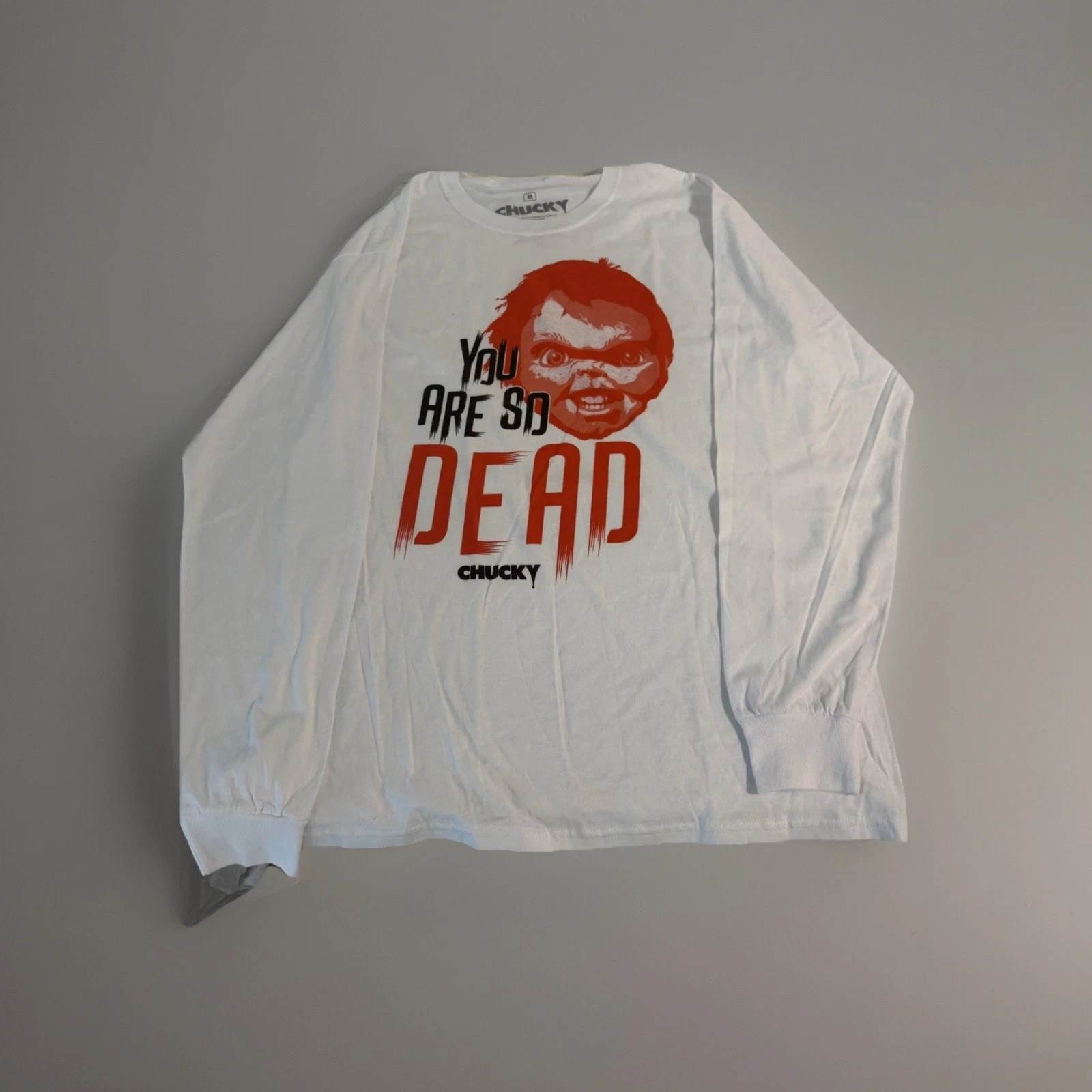Chucky You Are So Dead Graphic Print Men's M White Long Sleeve T - photo 2