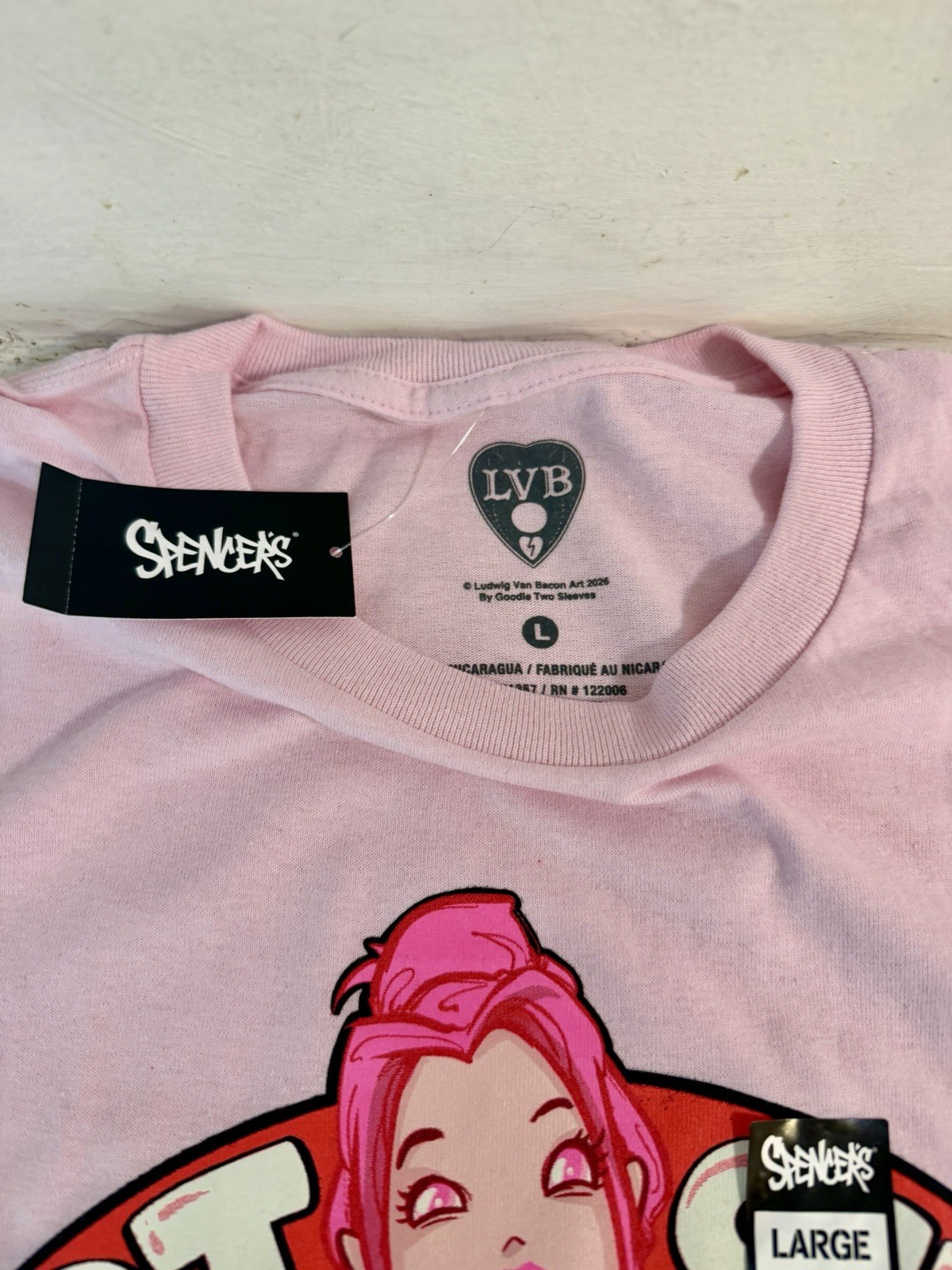 LVB Hot Girl Icky Tummy Pink Graphic T-Shirt Large - photo 2